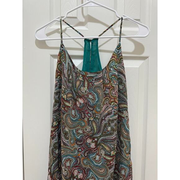 Y2K Lucy Love Multicolored Paisley Print Strappy Mini Shift Dress Women's Medium - Picture 4 of 9